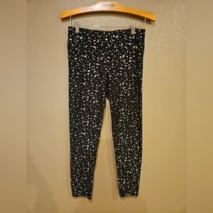 No Boundaries Black Leggings Siver Splat Large Y2k